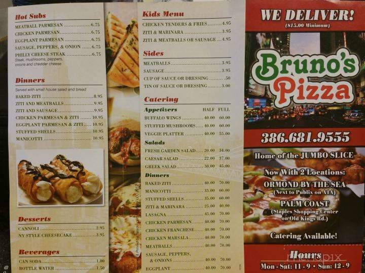 Bruno's Pizza - Ormond Beach, FL menu_pic