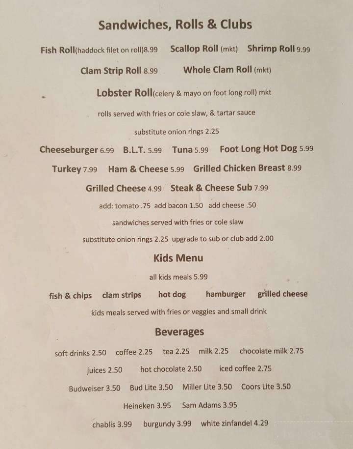 Fisherman III - Norton, MA menu_pic