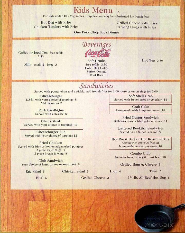 Frying Pan - Lusby, MD menu_pic