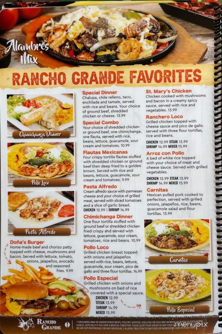 Rancho Grande - Madison, FL menu_pic