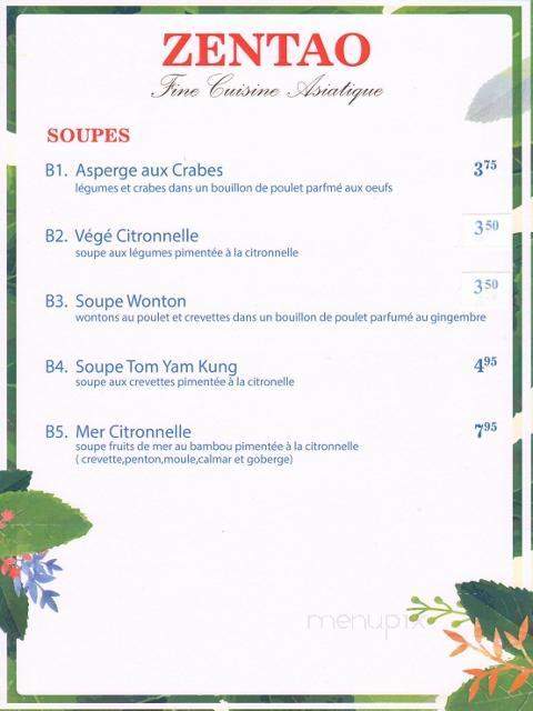 Restaurant Zentao - Joliette, QC menu_pic