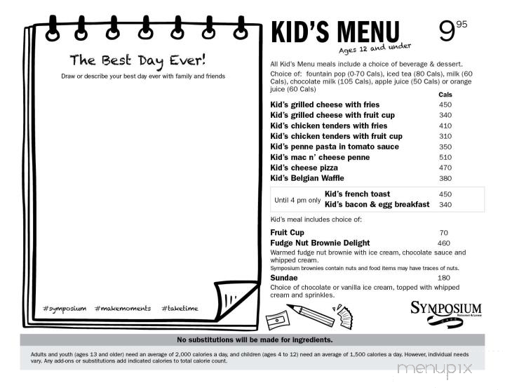 Symposium Cafe Restaurant Whitby - Whitby, ON menu_pic