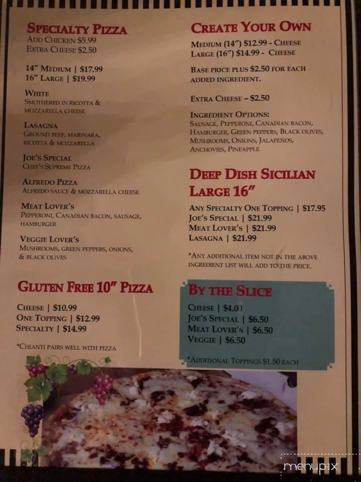 Joe's Pizza & Pasta Italian Grill - Fort Smith, AR menu_pic