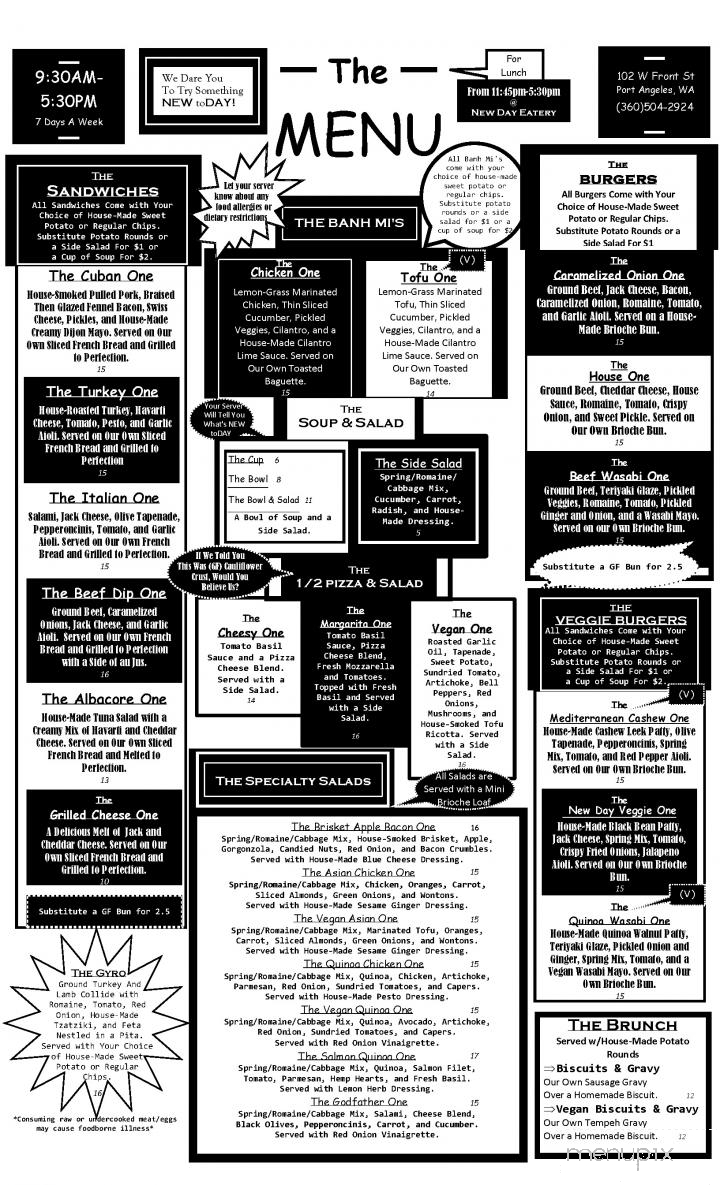 New Day Eatery - Port Angeles, WA menu_pic