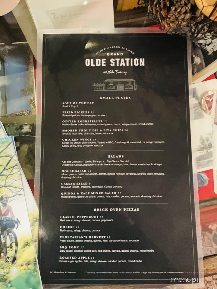 Grand Olde Station - Lake Toxaway, NC menu_pic
