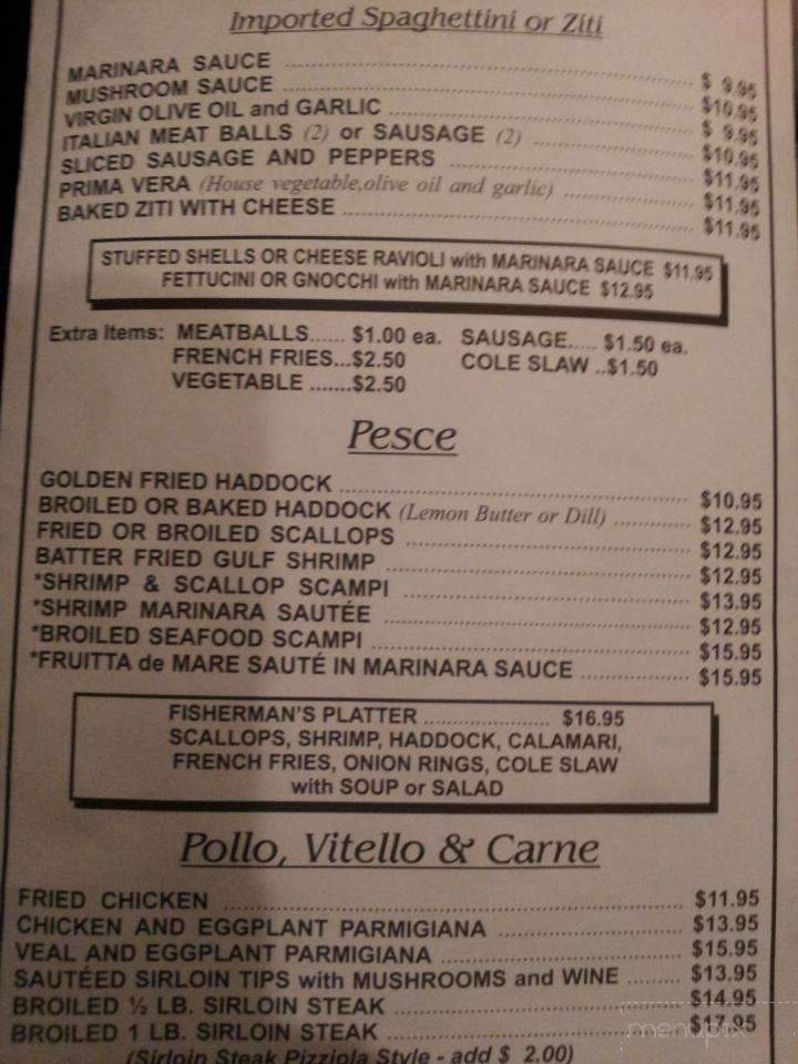 Mario's Restaurant - Southbridge, MA menu_pic