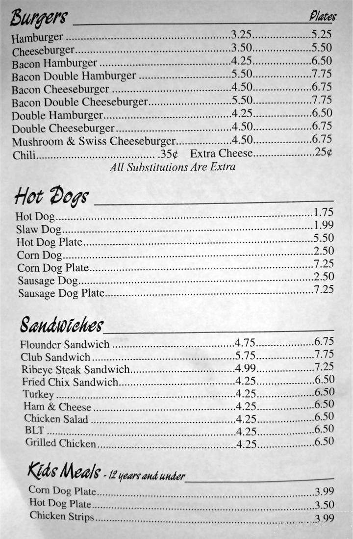 Burger Inn - Greenwood, SC menu_pic