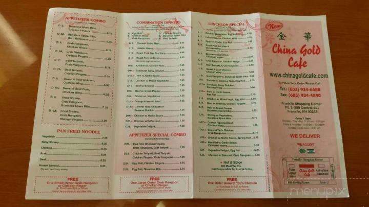 China Gold Cafe - Franklin, NH menu_pic