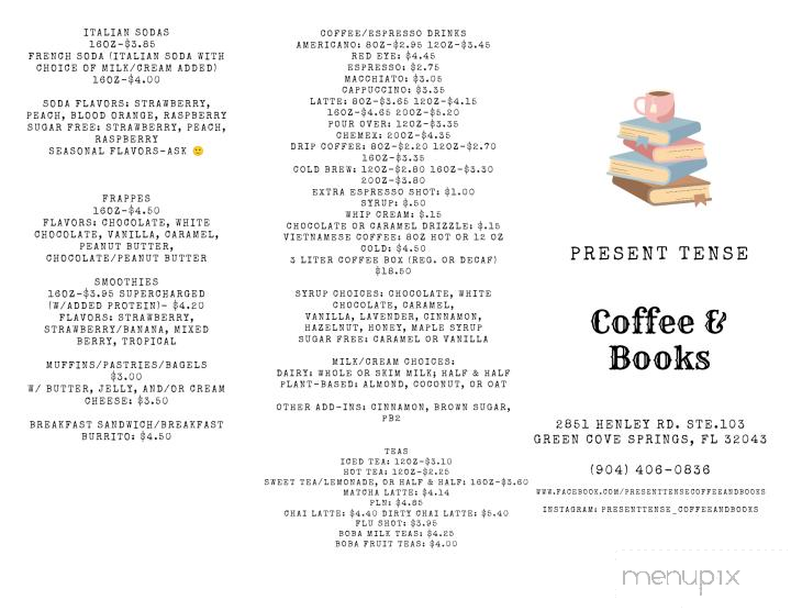 Present Tense Coffee and Books - Green Cove Springs, FL menu_pic