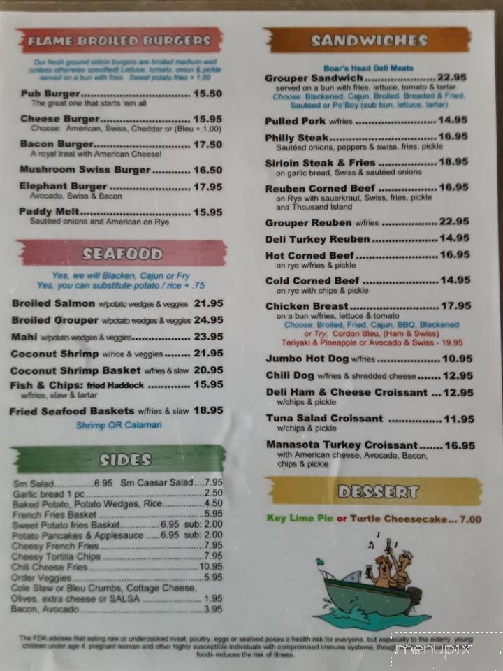 White Elephant Pub - Englewood, FL menu_pic