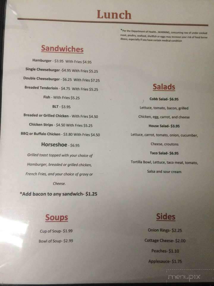 C & C Cafe - West Lebanon, IN menu_pic