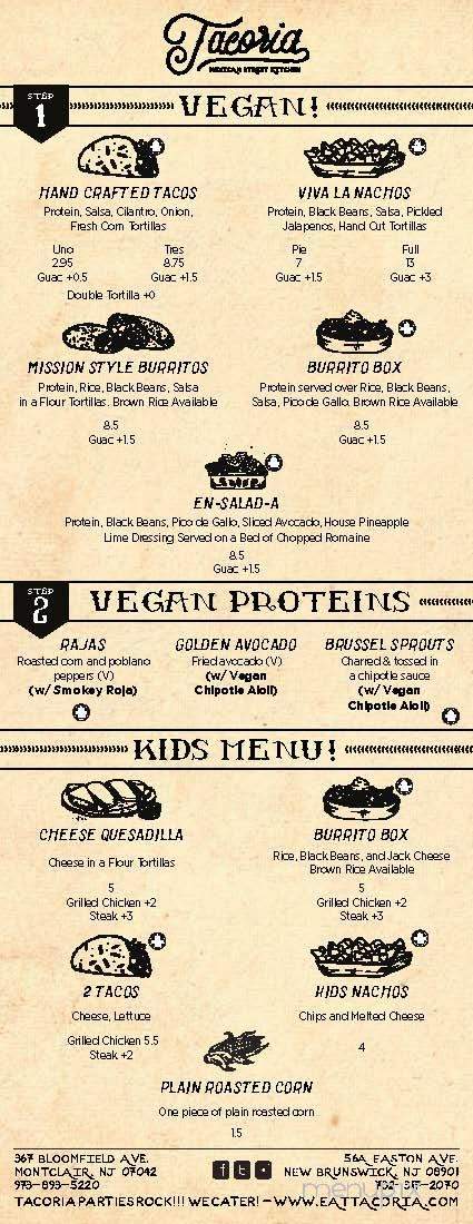 Tacoria - New Brunswick, NJ menu_pic