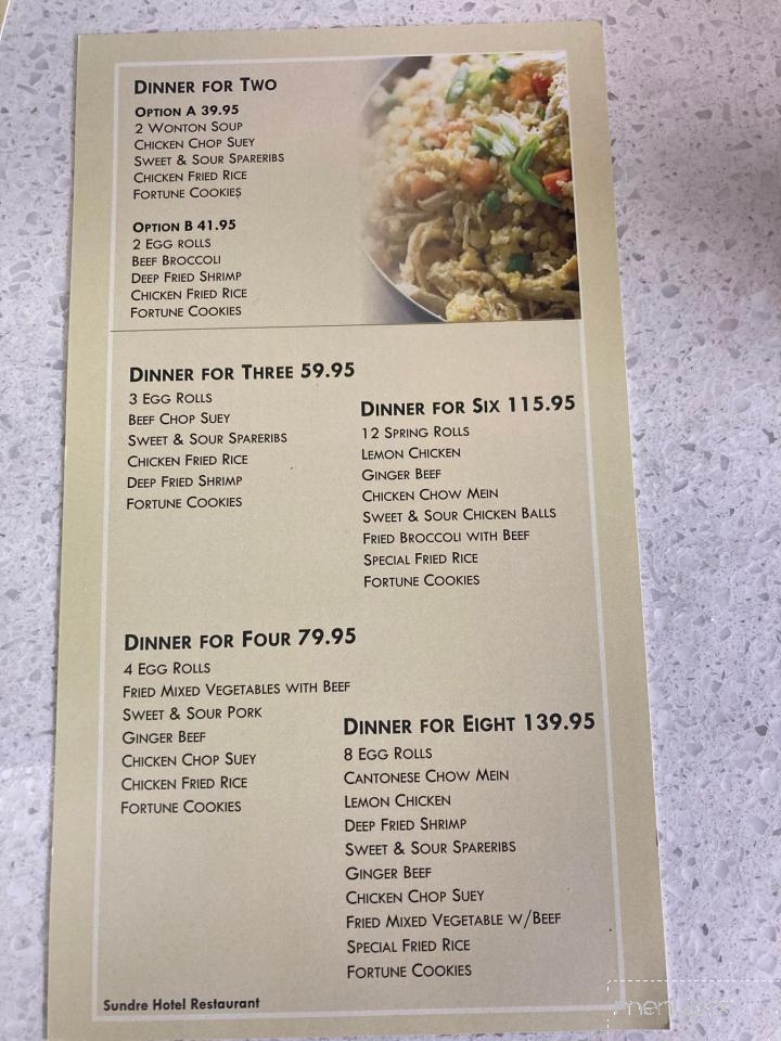Sundre Hotel Restaurant - Sundre, AB menu_pic