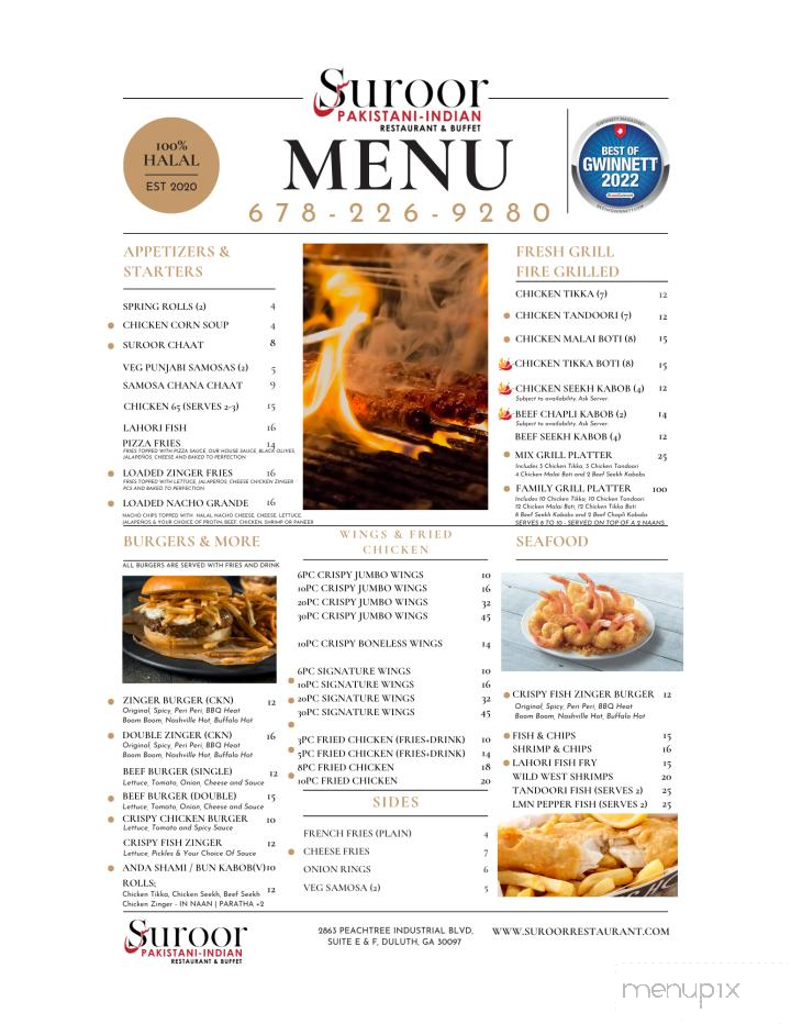 Suroor Pakistani & Indian Halal Restaurant - Duluth, GA menu_pic