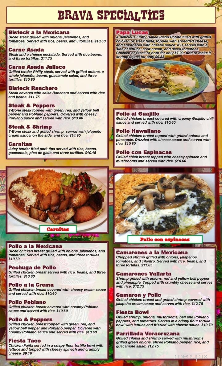La Fiesta Brava Mexican Restaurant - West Point, MS menu_pic