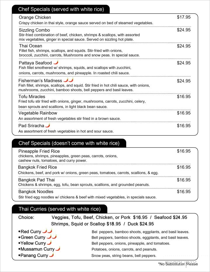 Bangkok Cafe - North Conway, NH menu_pic