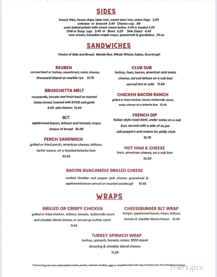 AJ's Uptown Bar & Grill - Berrien Springs, MI menu_pic