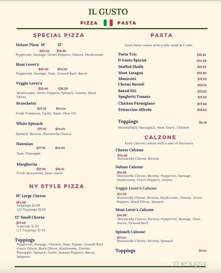 Il Gusto - Cincinnati, OH menu_pic