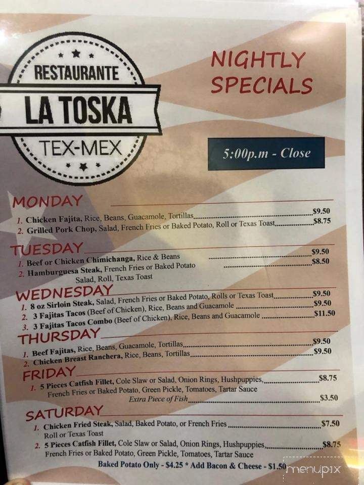 La Toska - Cedar Hill, TX menu_pic