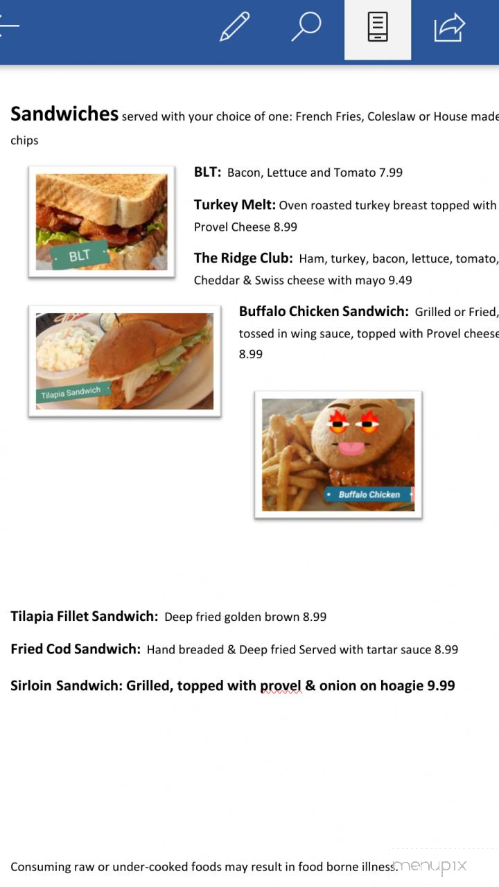 The Ridge - High Ridge, MO menu_pic