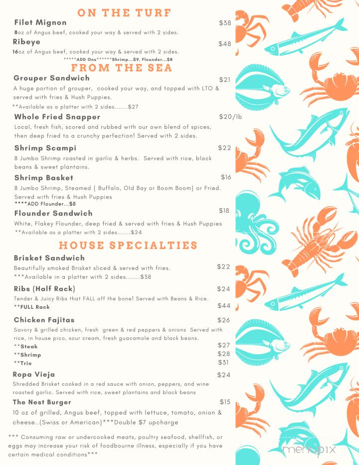 The Eagle's Nest Restaurant - Bokeelia, FL menu_pic