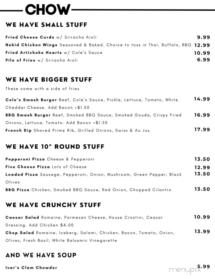 Cole's Tavern - Mukilteo, WA menu_pic