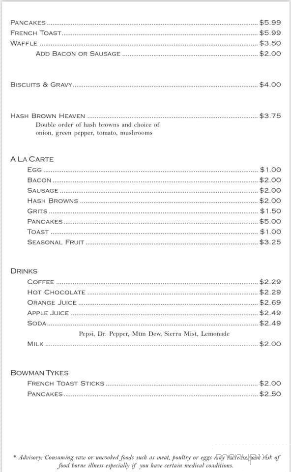 The Bowman House Southern Kitchen - Bowman, GA menu_pic