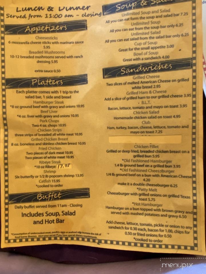 Teresa's Place - Dillwyn, VA menu_pic