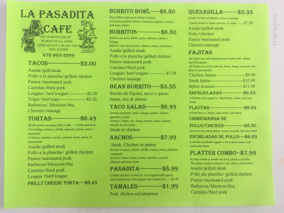 La Pasadita Cafe - Forsyth, GA