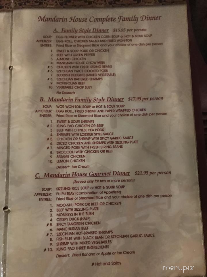 Mandarin House Restaurant - Port Hueneme, CA menu_pic