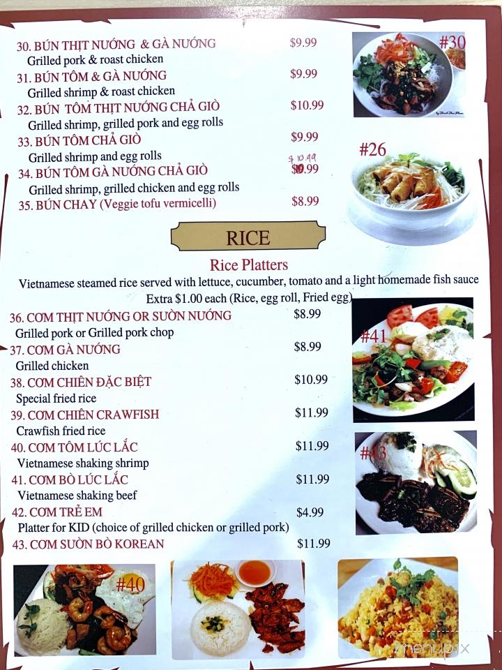 I Love Pho & Crawfish - Rowlett, TX menu_pic