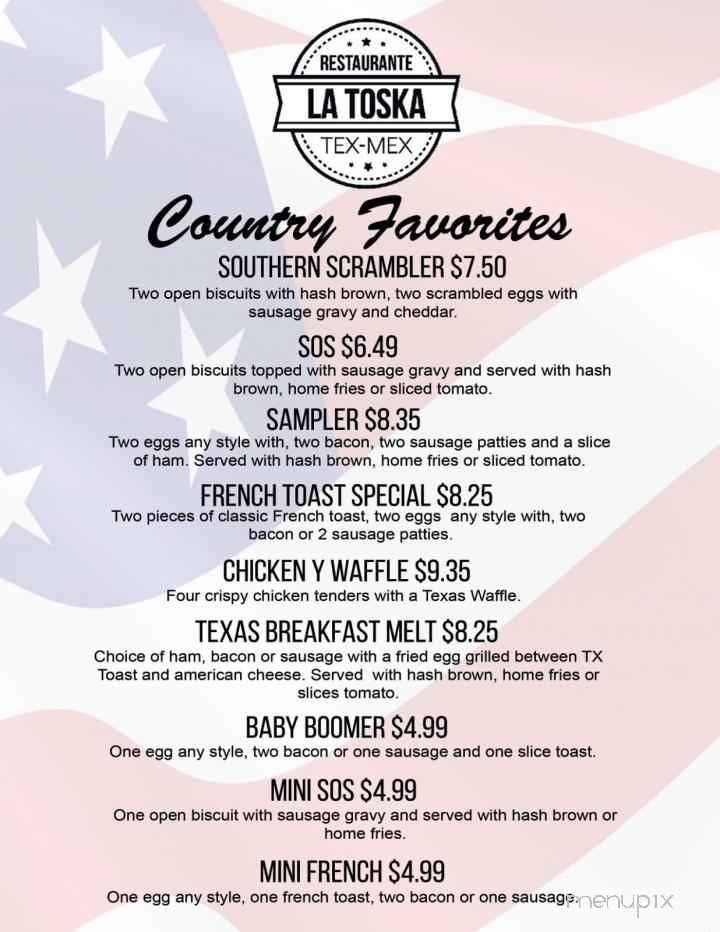 La Toska - Cedar Hill, TX menu_pic