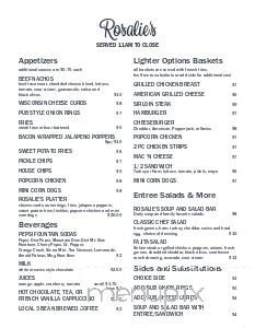 Rosalie’s Restaurant, Bakery And Lounge - Sisseton, SD menu_pic