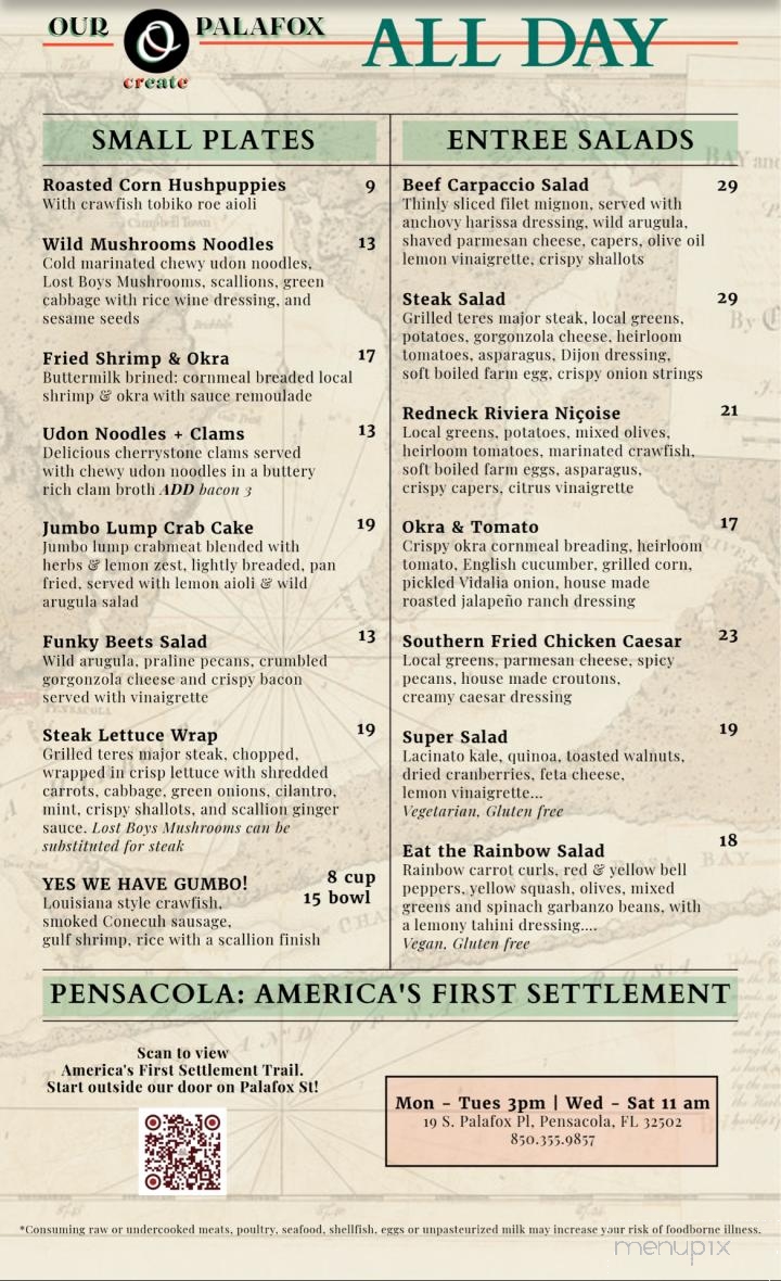 Our Palafox - Pensacola, FL menu_pic