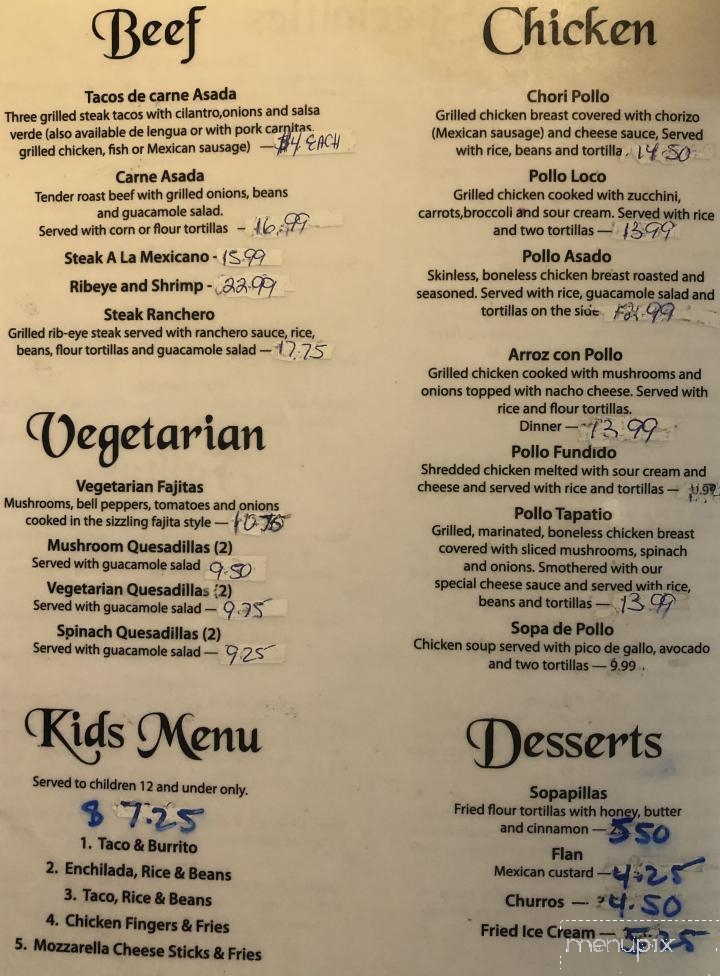 Lozano's Fiesta Authentic Mexican Grill - Newberry, SC menu_pic