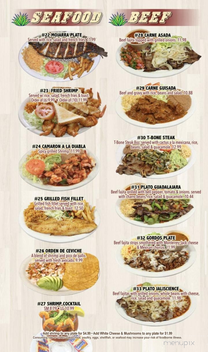 Jalisco Taqueria - Three Rivers, TX menu_pic