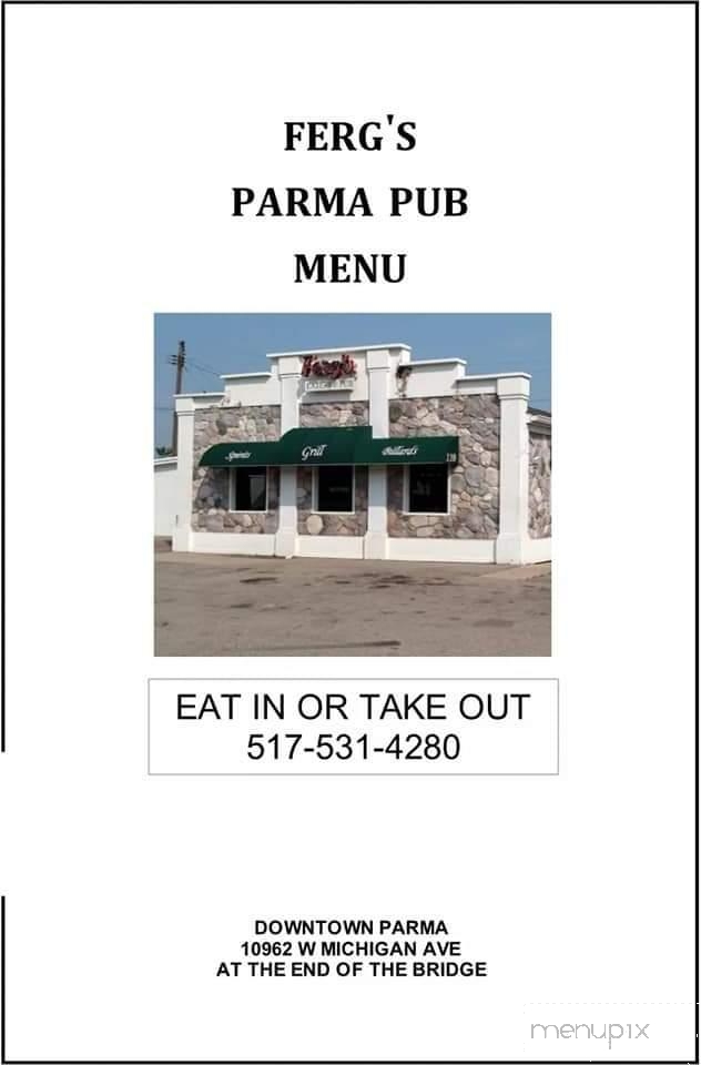 Fergs' Parma Pub - Parma, MI menu_pic
