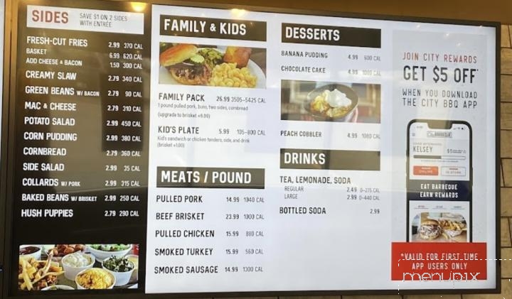 City Barbeque - Downers Grove, IL menu_pic