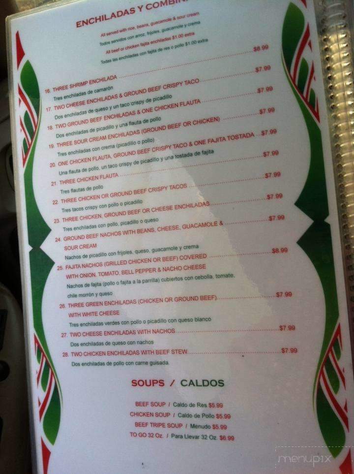Lindo Mexico Restaurant - Tyler, TX menu_pic
