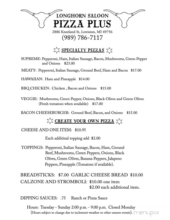 Pizza Plus - Lewiston, MI menu_pic