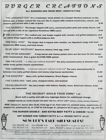 Bull Daddy's Restaurant, Bar, and Gameroom - Appomattox, VA menu_pic