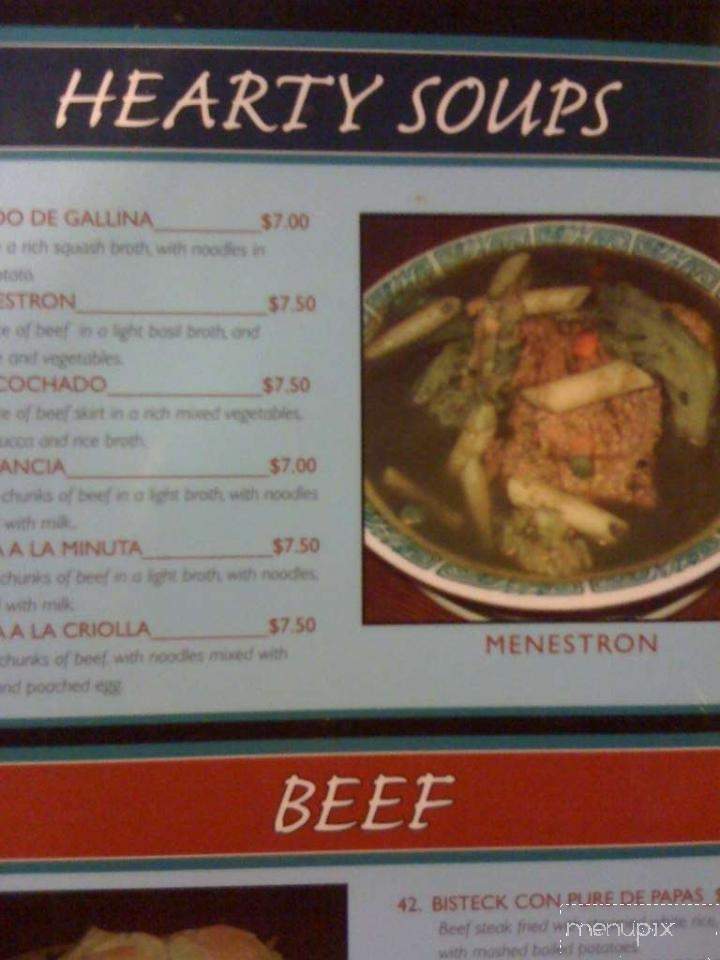 Sabor Peruano - Fairfield, OH menu_pic