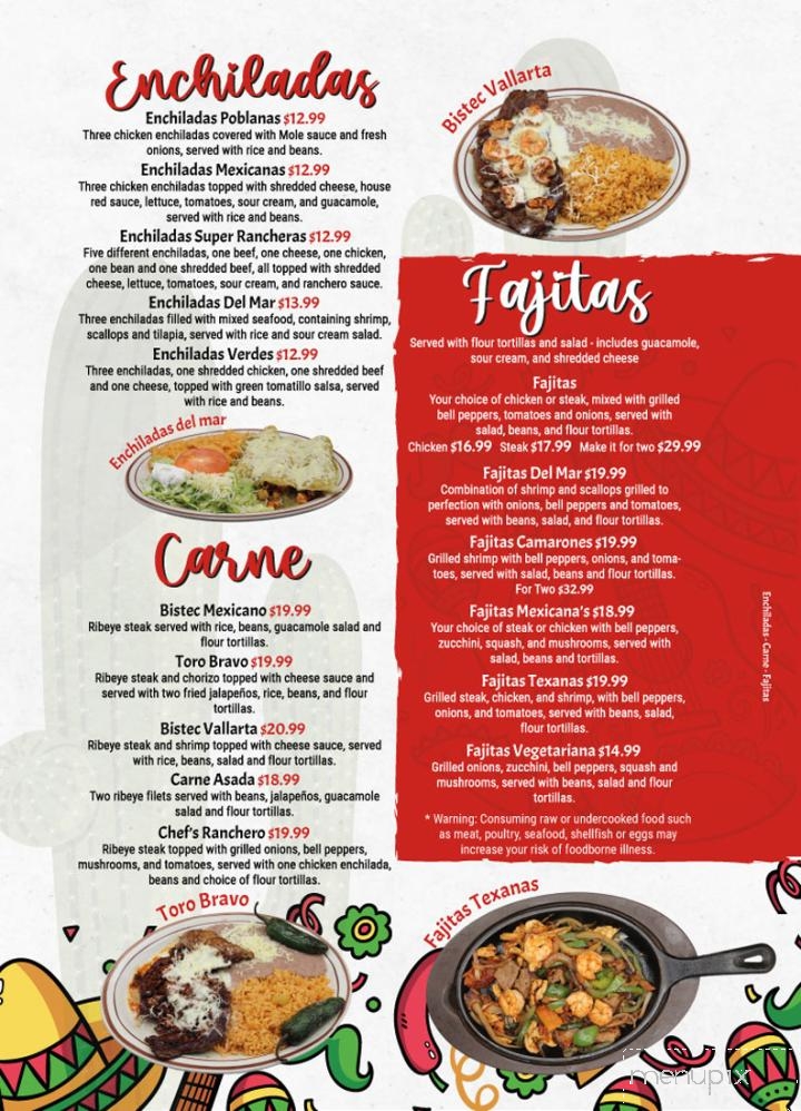 Fiesta Mexicana Cary - Raleigh, NC menu_pic