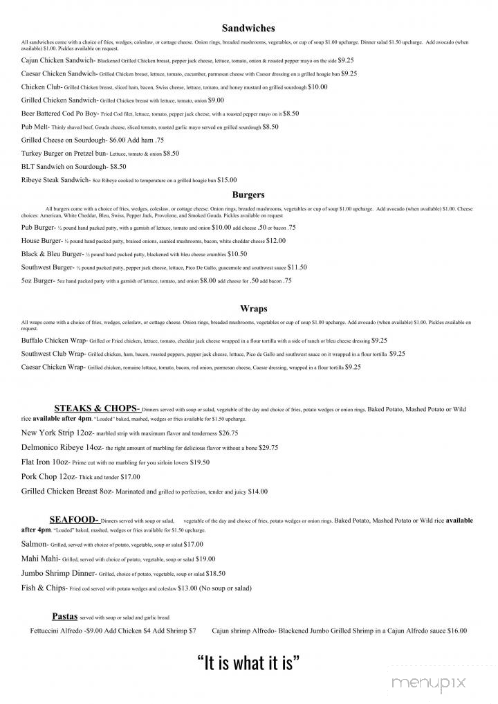 Haydens Crossing - Wilmington, IL menu_pic