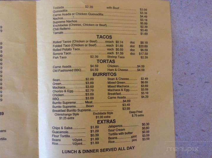 Pablo's Mexican Food - Yuma, AZ menu_pic