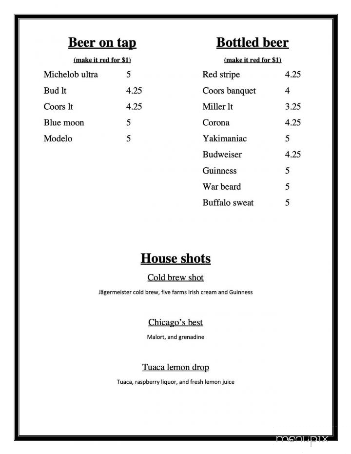 Remington's Lounge - Wichita, KS menu_pic