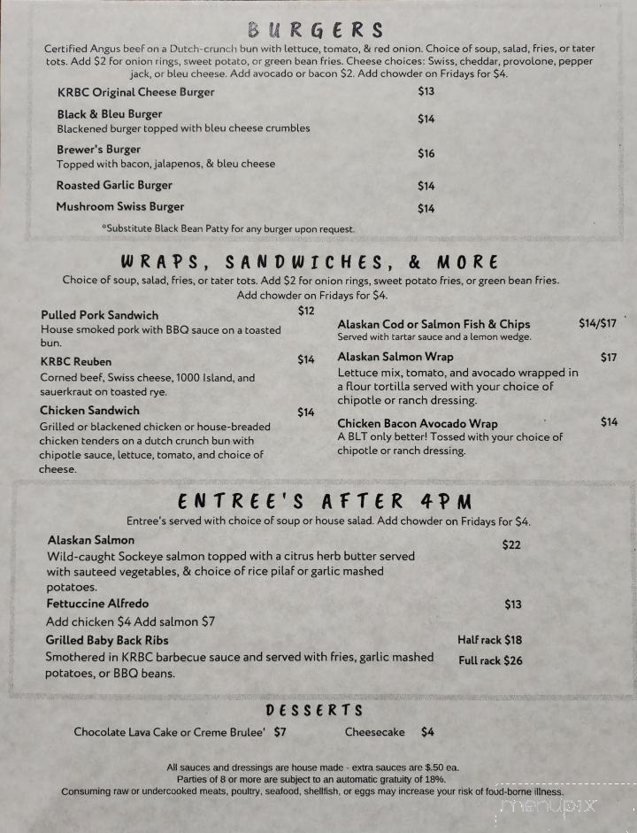 Kootenai River Brewing Company - Bonners Ferry, ID menu_pic