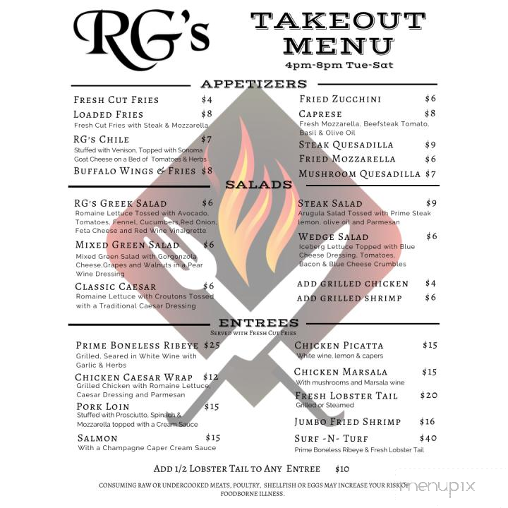 RG's American Grill - Redlands, CA menu_pic