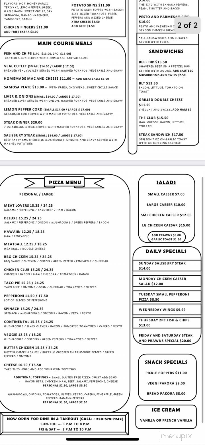Rayleigh Pub - Kamloops, BC menu_pic