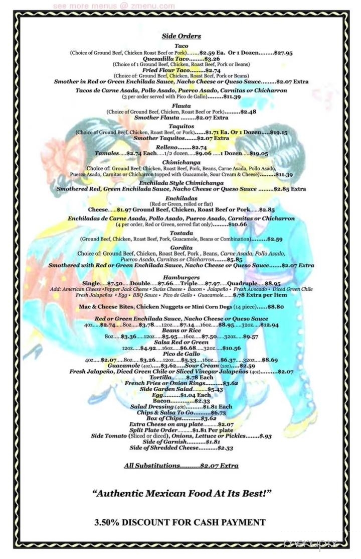 La Cocina Restaurant - Silver City, NM menu_pic